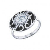 Кольцо из серебра вставка Фианиты, Эмаль SOKOLOV 94011332