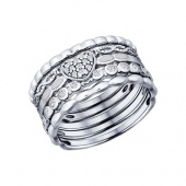 Кольцо из серебра вставка Фианиты, Эмаль SOKOLOV 94011708