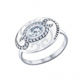 Кольцо из серебра вставка Фианиты, Эмаль SOKOLOV 94011333